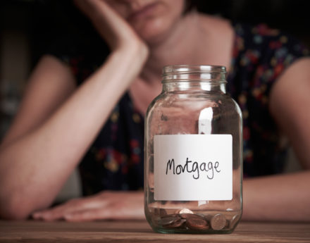 Jar labelled mortgage