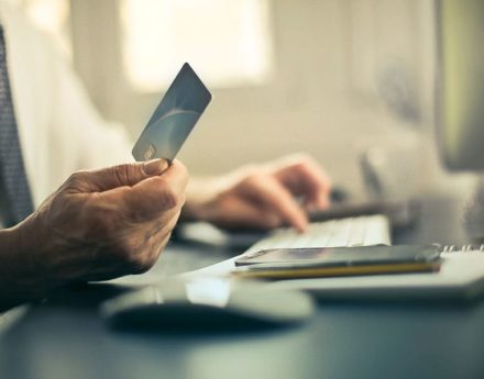 Man holding a card