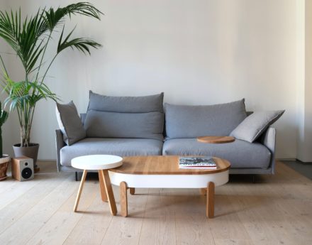 Grey sofa and tea table
