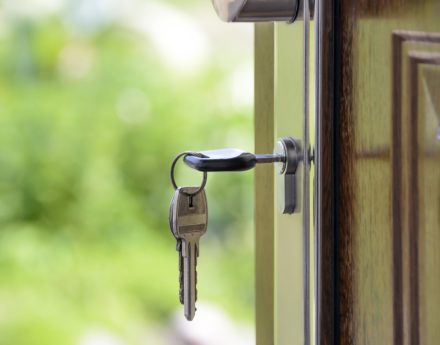 key in a door