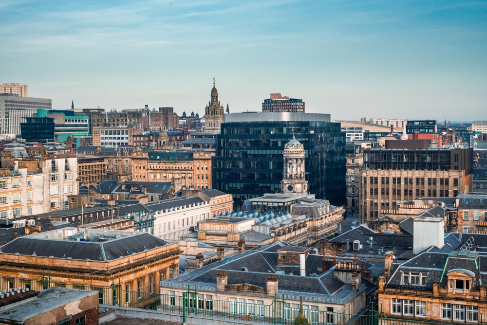 Aerial view of Glasgow city centre | sell a tenanted property in Glasgow
