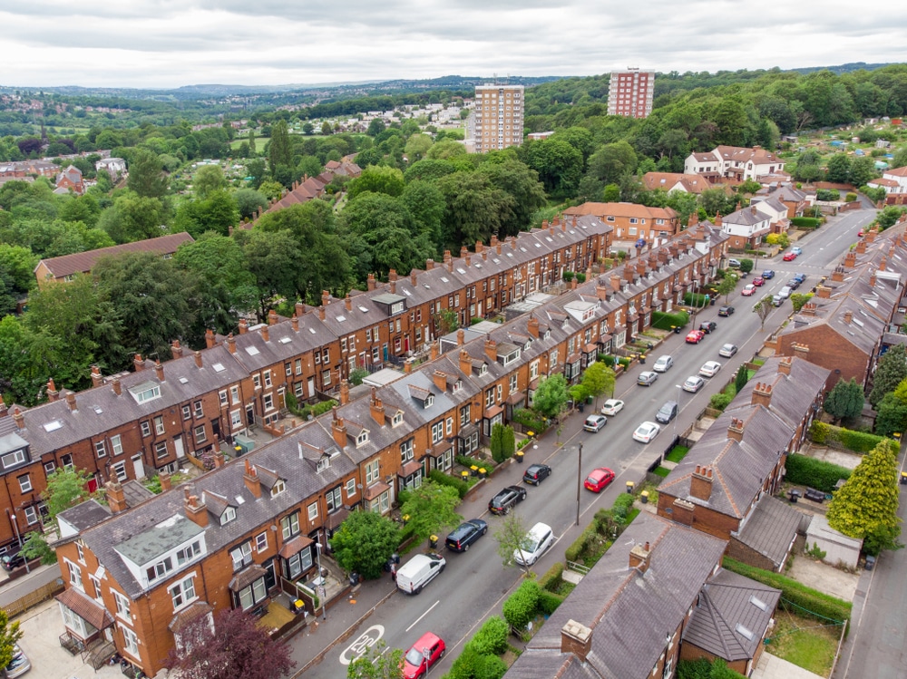 Aerial view of Headingley streets