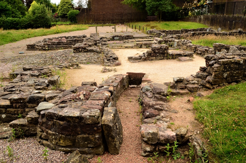 Bearsden ancient Roman baths ruins, Glasgow