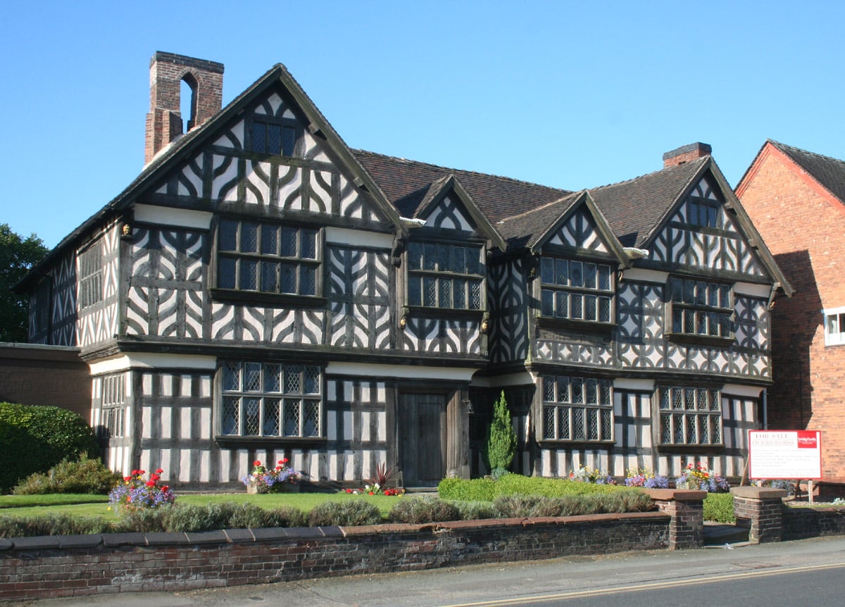 Churche's Mansion in Nantwich on clear sunny day